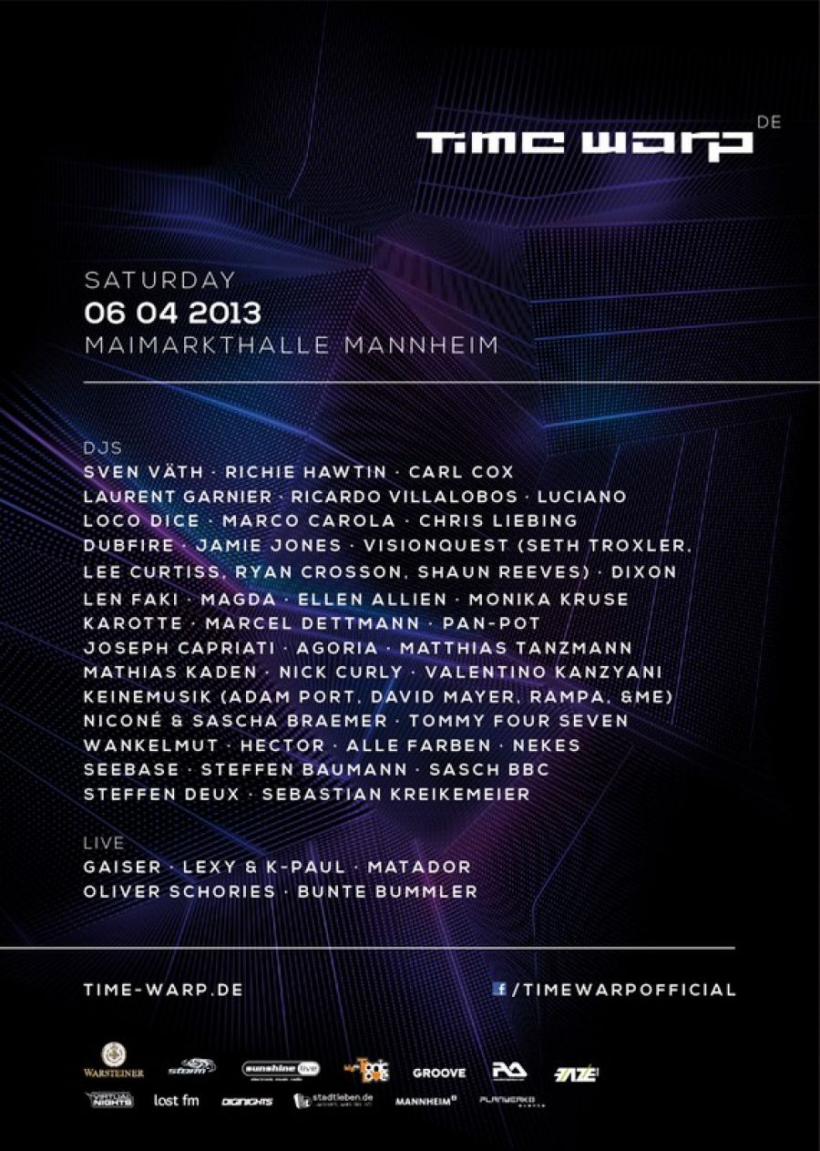 Time Warp Mannheim 2013 – Line up complete!